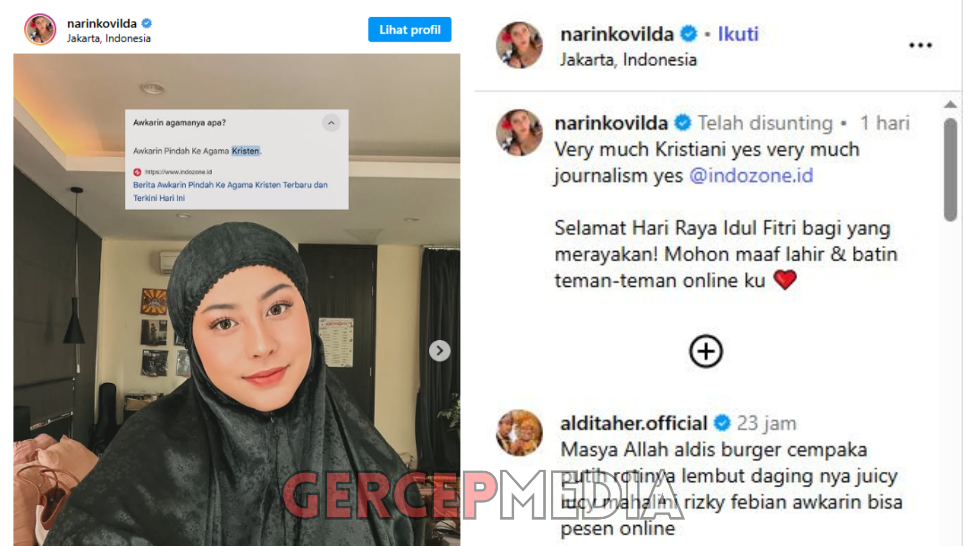 Awkarin Bantah Isu Pindah Agama Saat Lebaran